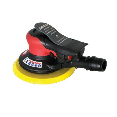 Aircat 6in Self Vac Palm Sander with Exhaust Hose and Bag 3/16in Orbit 6700-6-336SV